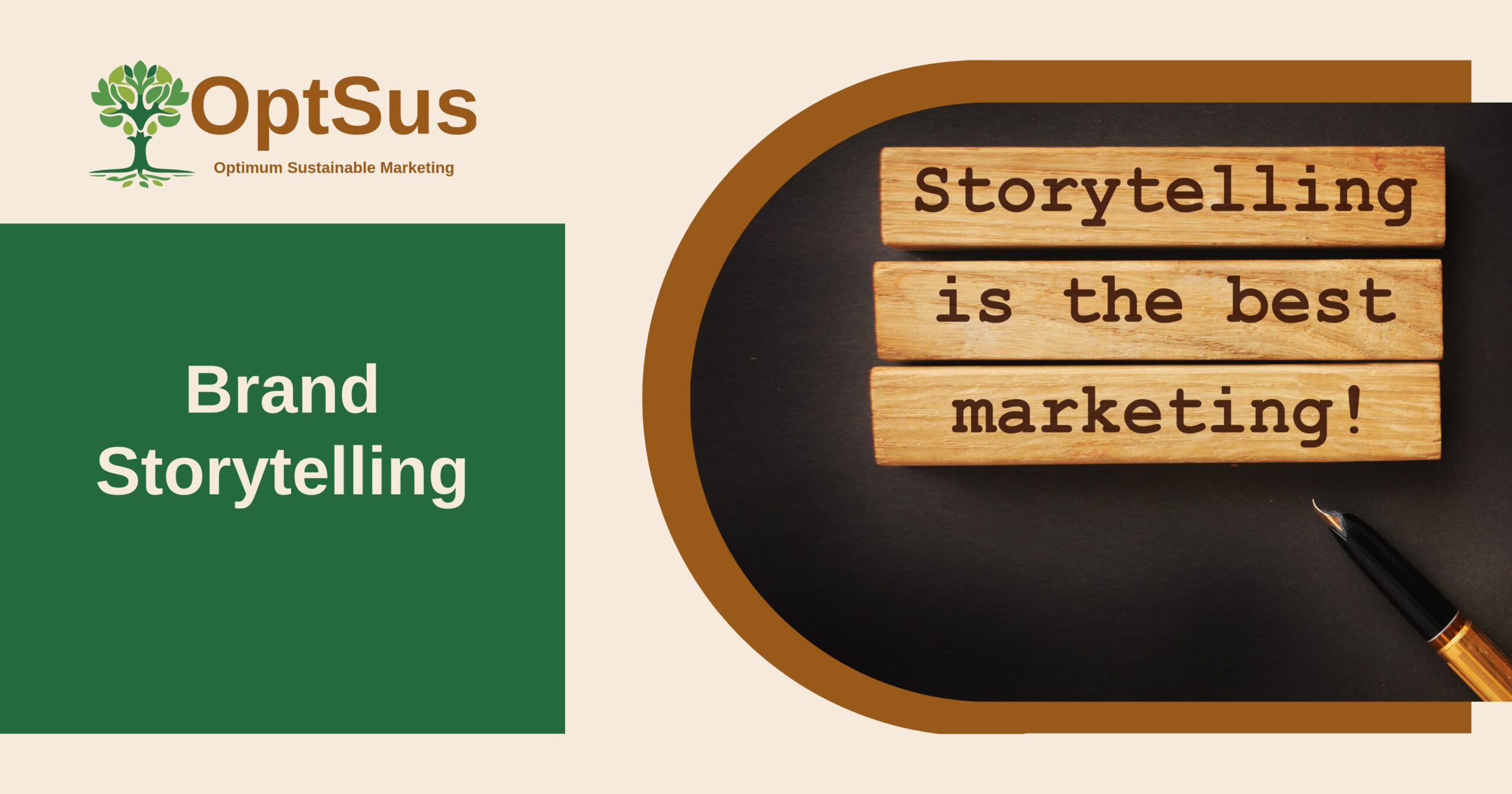 Blog post about brand storytelling showing image of wood blocks that say "storytelling is the best marketing".