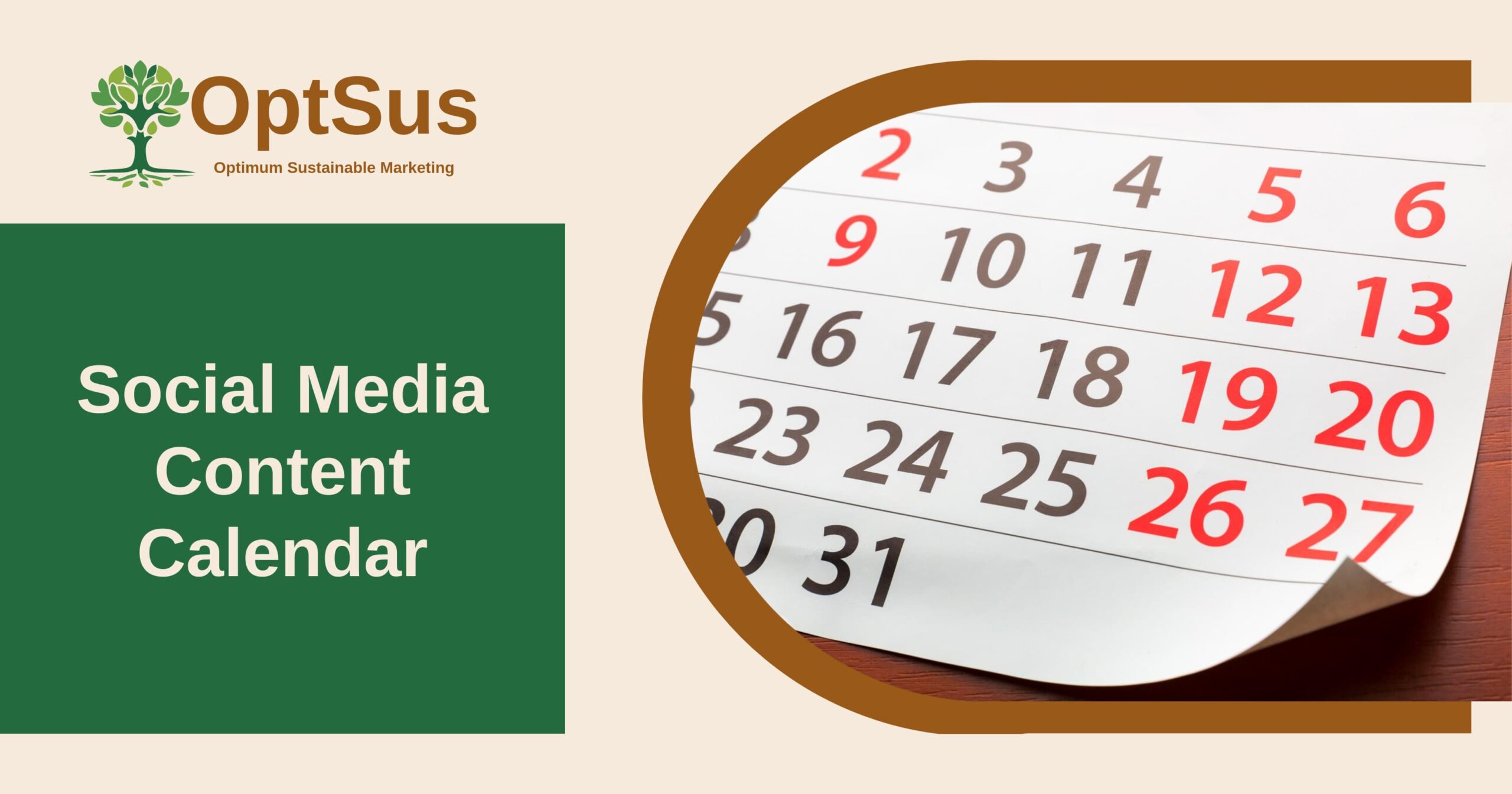 Blog post about social media content calendar with image of a calendar.